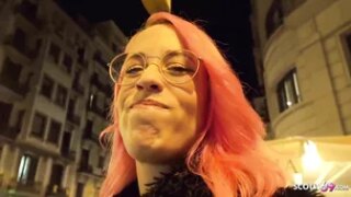 German Scout – Crazy pink hair Latina girl Lilian get eye rolling orgasm at pickup sex